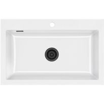 Keittiöallas Lavabo Mera 80, 800x510mm, keramiikka, valkoinen, eri pohjaventtiilin värejä