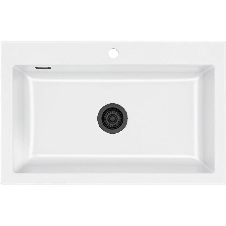 Keittiöallas Lavabo Mera 80, 800x510mm, keraaminen, valkoinen/musta 