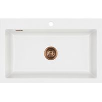 Keittiöallas Lavabo Mera 80, 800x510mm, keramiikka, mattavalkoinen, eri pohjaventtiilin värejä