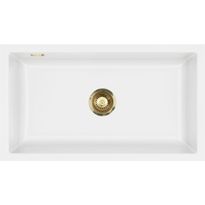 Keittiöallas Lavabo Mera 80 U, 776x441mm, keramiikka, mattavalkoinen, eri pohjaventtiilin värejä