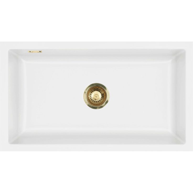 Keittiöallas Lavabo Mera 80 U, 776x441mm, keraaminen, mattavalkoinen/messinki 