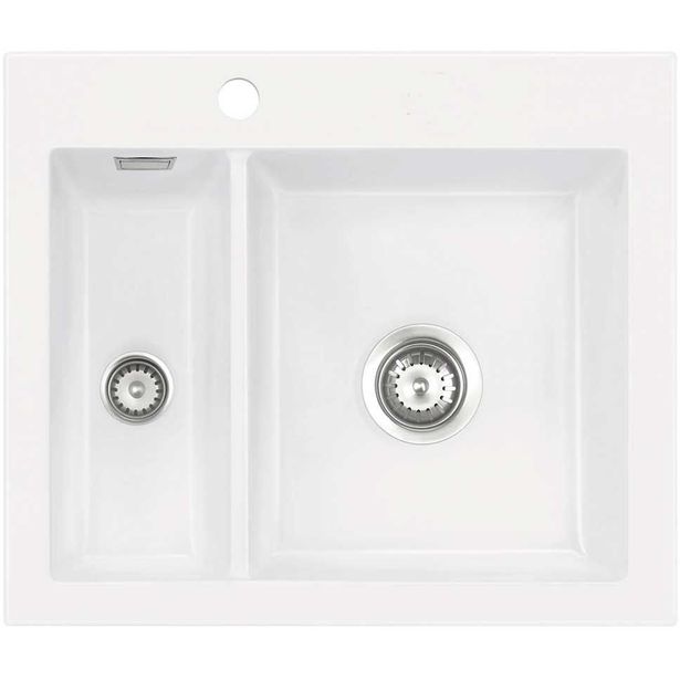 Keittiöallas Lavabo Mera 60, 595x510mm, keraaminen, valkoinen/kromi 