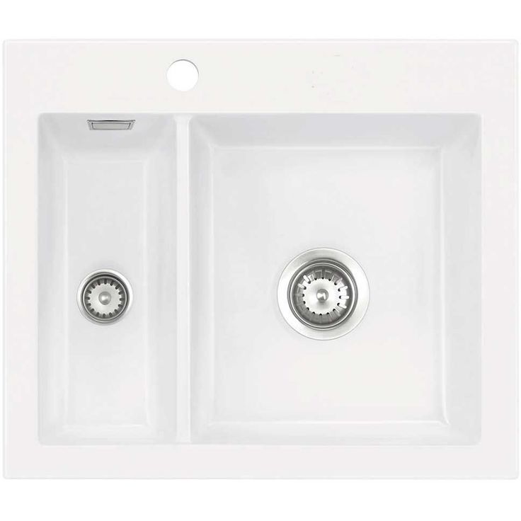 Keittiöallas Lavabo Mera 60, 595x510mm, keraaminen, valkoinen/kromi 