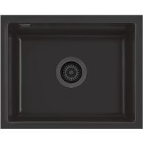 Keittiöallas Lavabo Mera 50 U, 556x441mm, keramiikka, mattamusta, eri pohjaventtiilin värejä