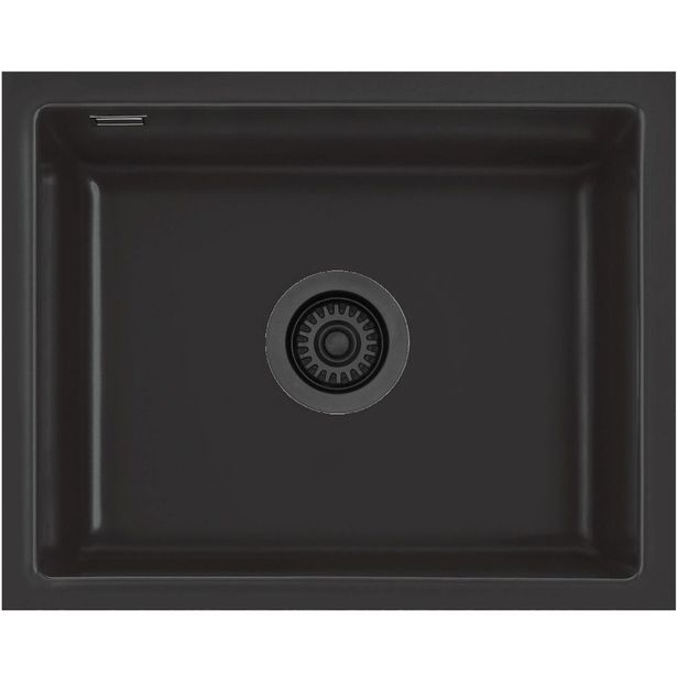 Keittiöallas Lavabo Mera 50 U, 556x441mm, keraaminen, mattamusta/musta 