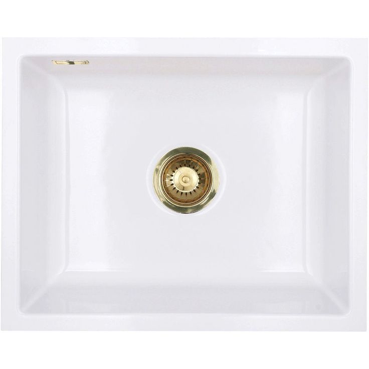 Keittiöallas Lavabo Mera 50 U, 556x441mm, keraaminen, valkoinen/messinki 