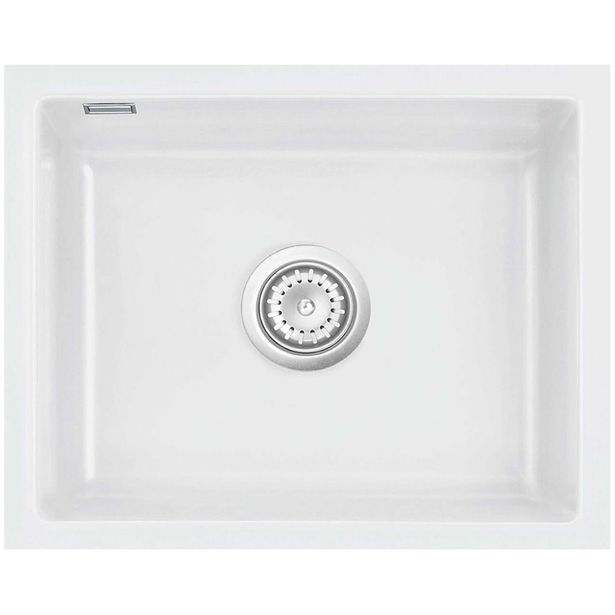 Keittiöallas Lavabo Mera 50 U, 556x441mm, keraaminen, mattavalkoinen/kromi 