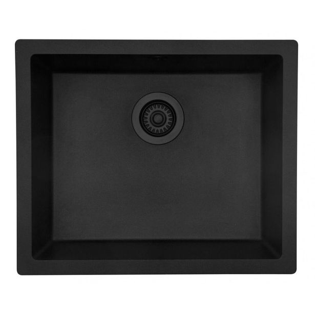 Keittiöallas Lavabo Jupiter 600, 550x460mm, komposiitti, musta/musta