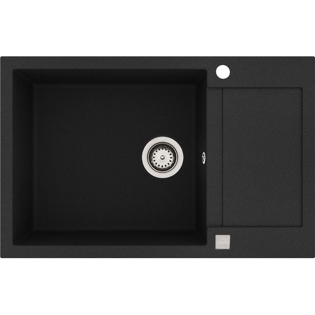 Keittiöallas Lavabo Saturn 790, 780x500 mm, komposiitti, mattamusta