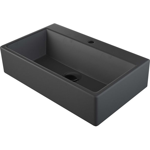 Pesuallas Lavabo Boxo 1080 Slim, 500x270mm, mattamusta 