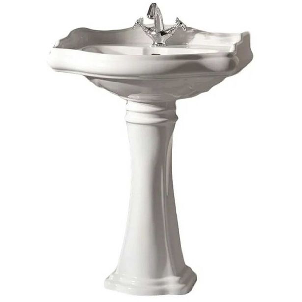 Pesuallas Lavabo Retro 69, 690x520mm, jalustalla, kiiltävä musta