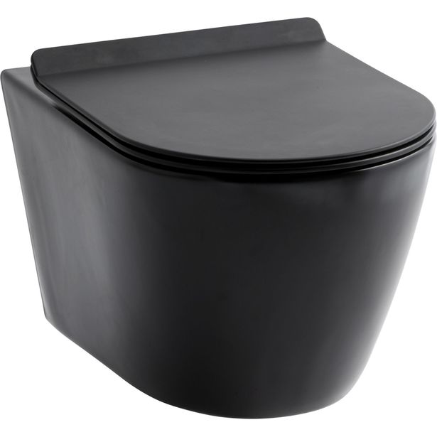 Seinä-WC-istuin Lavabo Studio, ohuella kannella, valkoinen