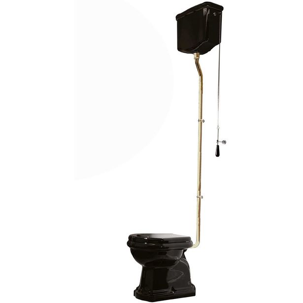 WC-istuin Lavabo Retro High, S-lukko, messinkiputki, musta