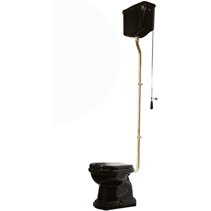WC-istuin Lavabo Retro High, S-lukko, messinkiputki, musta