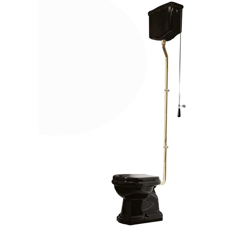 WC-istuin Lavabo Retro High, P-lukko, messinkiputki, musta
