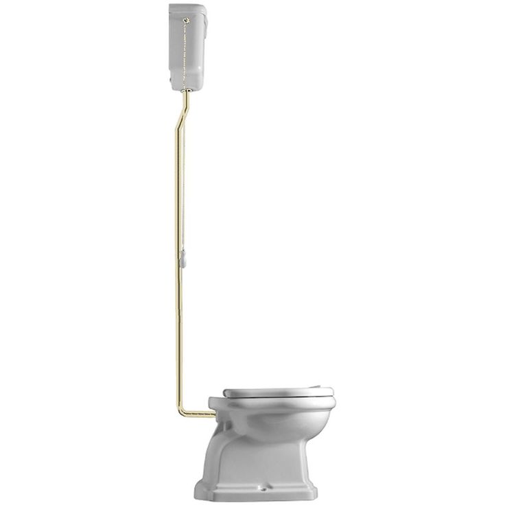 WC-istuin Lavabo Retro High, P-lukko, messinkiputki, valkoinen
