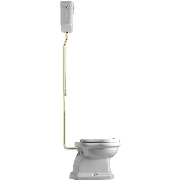 WC-istuin Lavabo Retro High, S-lukko, messinkiputki, valkoinen
