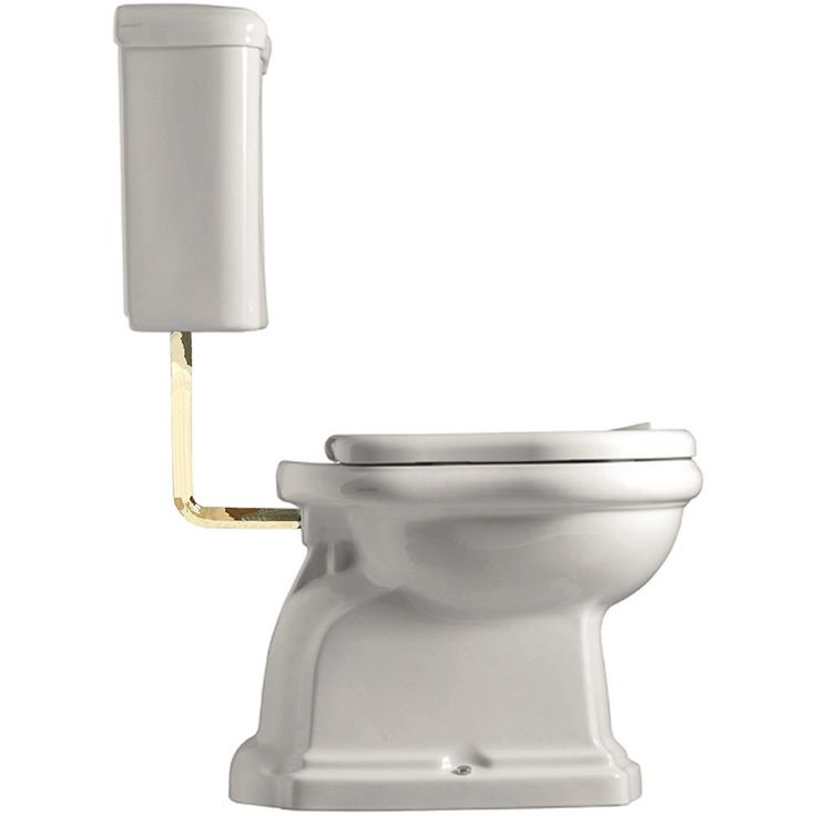 WC-istuin Lavabo Retro Low, P-lukko, messinkiputki, valkoinen