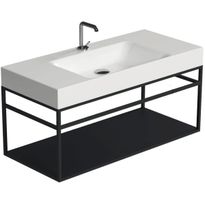 Seinäasennusteline Lavabo Cento -pesualtaalle, mattamusta, eri kokoja