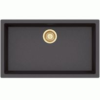 Keittiöallas Lavabo Amsterdam 72, 780x460mm, komposiitti, hopeainen musta, eri pohjaventtiilin värejä