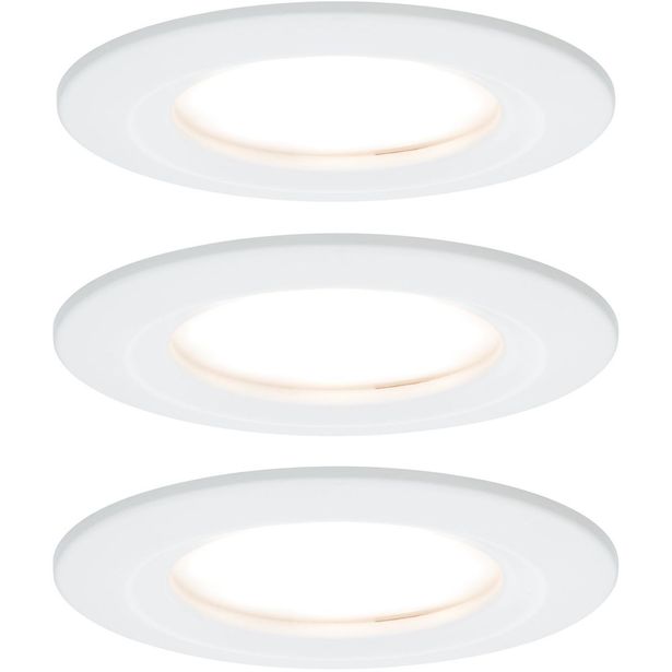 LED-Alasvalosetti Paulmann Coin 3-osainen IP44 2700K mattavalkoinen