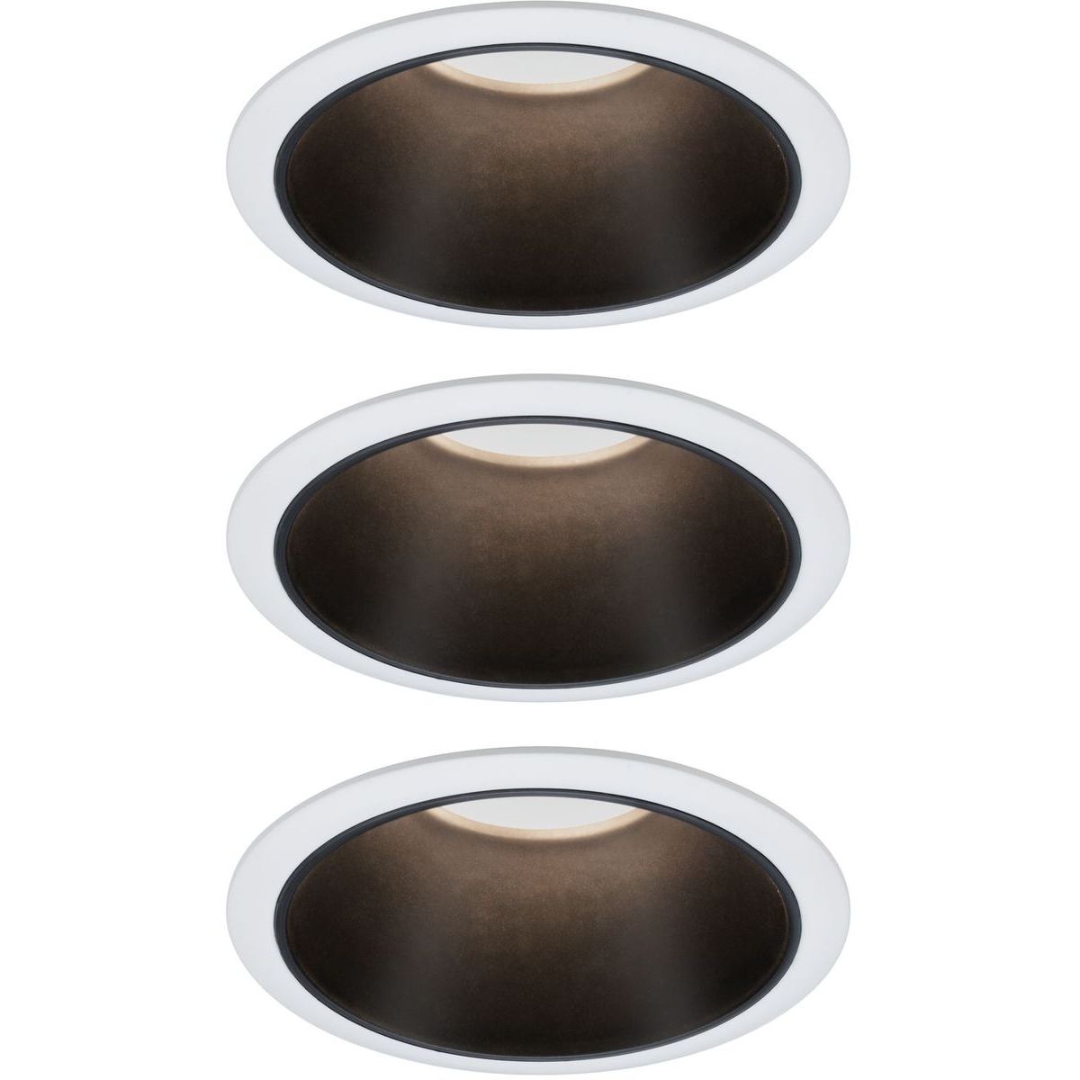 LED-Alasvalosetti Paulmann Cole, 3-osainen, IP44, 2700K, valkoinen/mattamusta