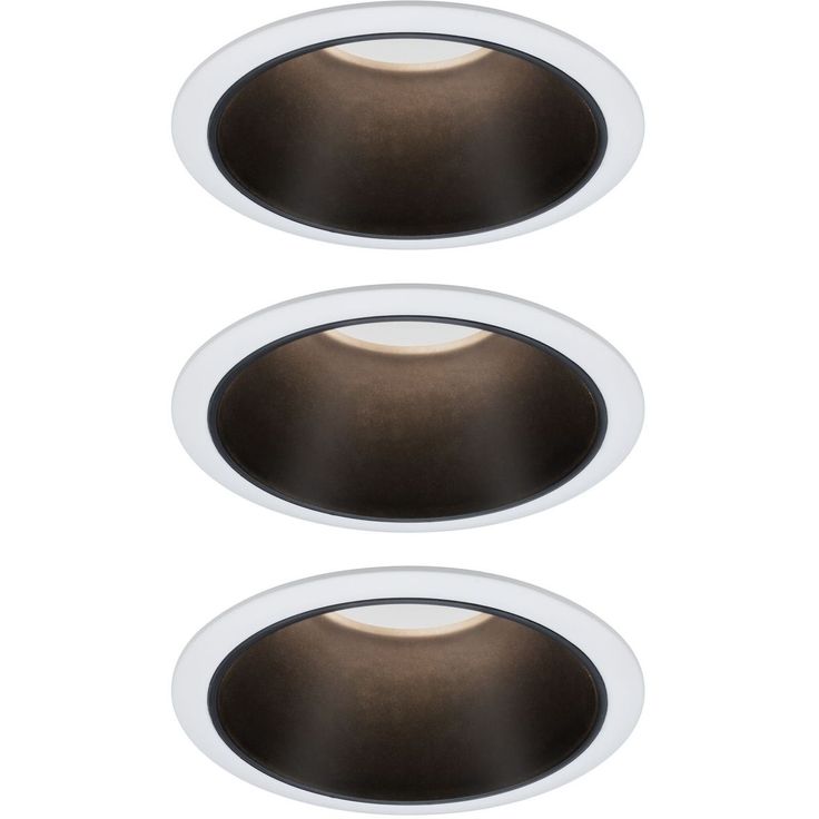 LED-Alasvalosetti Paulmann Cole 3-osainen IP44 2700K valkoinen/mattamusta