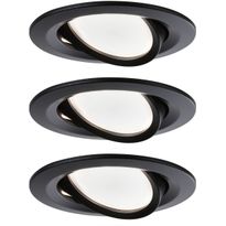 LED-Alasvalosetti Paulmann Nova, 3-osainen, suunnattava, IP44, 2700K, mattamusta