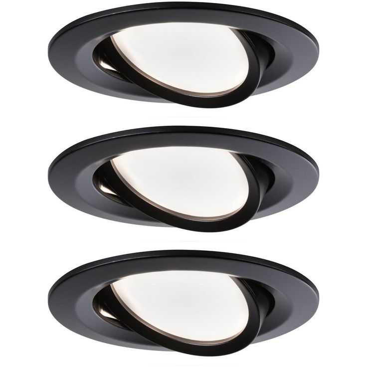 LED-Alasvalosetti Paulmann Nova 3-osainen suunnattava IP44 2700K mattamusta