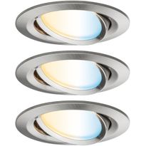 LED-Alasvalosetti Paulmann Nova Plus, 3-osainen, suunnattava, säädettävä valosävy, alumiini