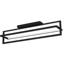 LED-Kattovalaisin Eglo Siberia, 34W, 78x16cm, kaukosäädin, musta/valkoinen