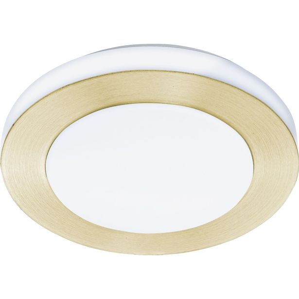 LED Plafondi Eglo Carpi Ø30cm harjattu messinki valkoinen