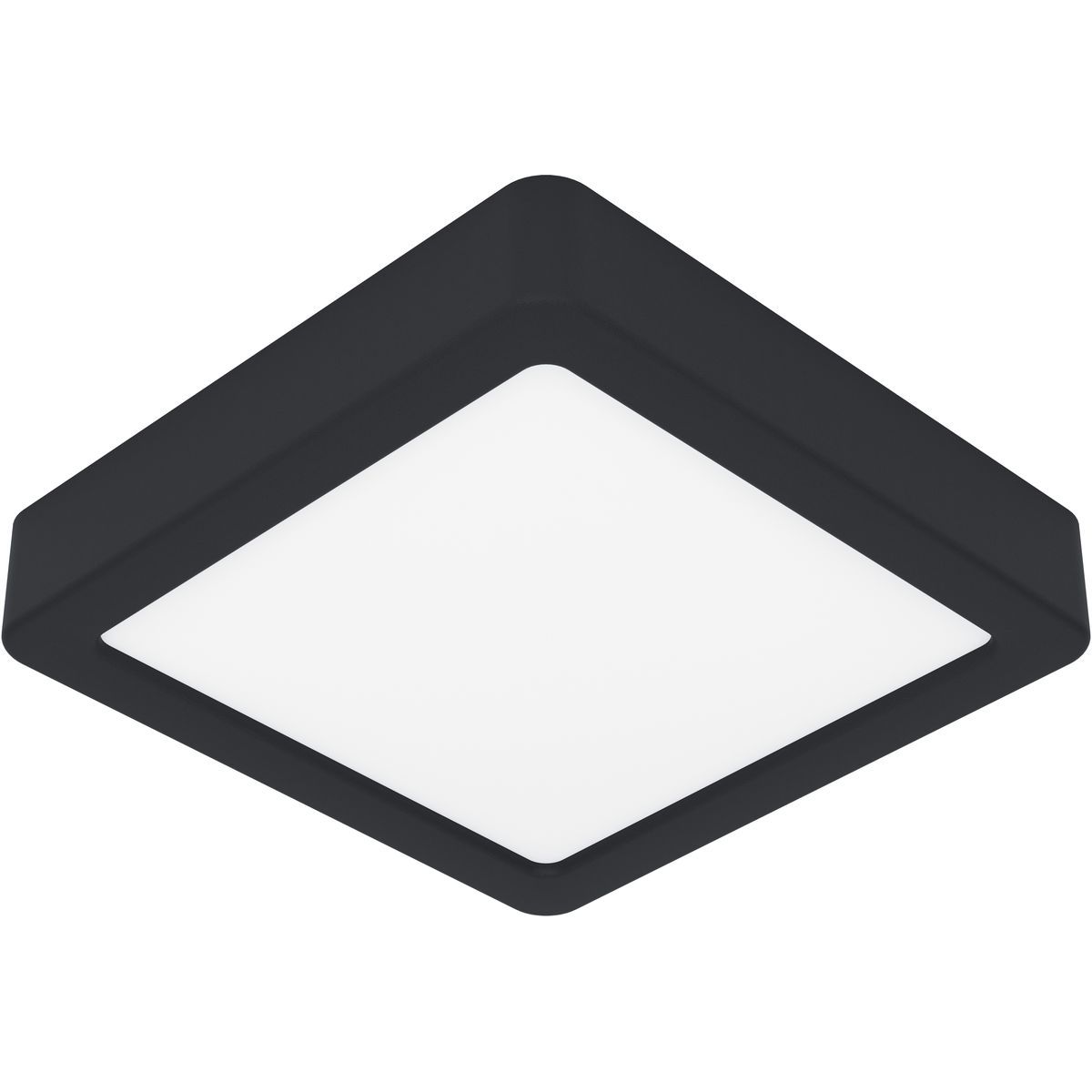 LED-Plafondi Eglo Fueva 5, 11W, 16x16cm, IP44, musta/valkoinen