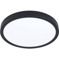 LED-Plafondi Eglo Fueva 5, Ø28,5cm, 3000K, musta, pyöreä, pinta-asennettava