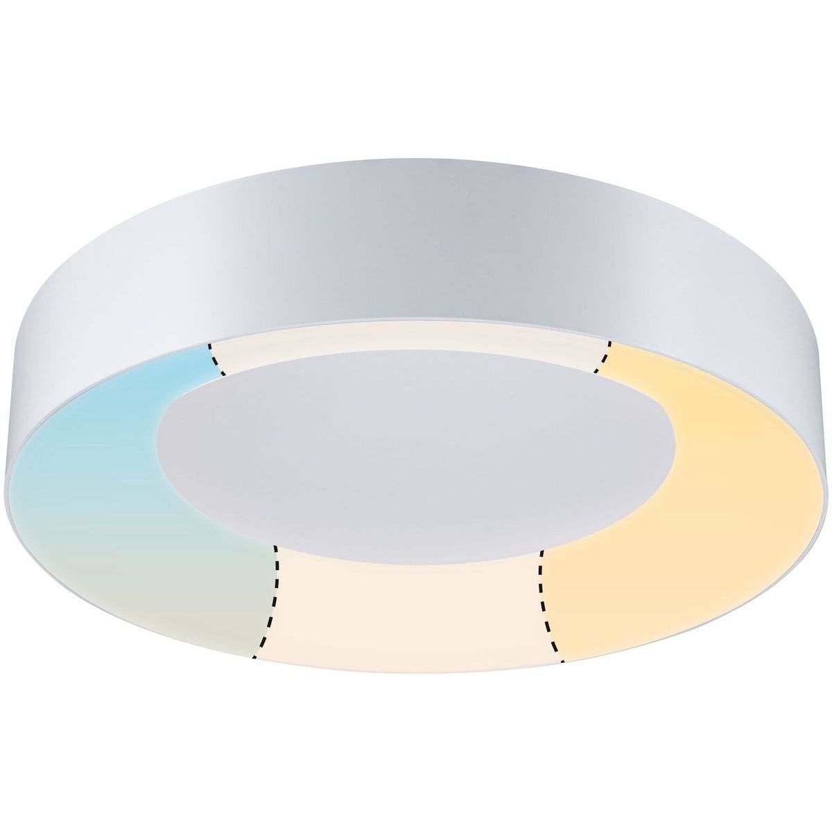 LED-Plafondi Paulmann Casca, Ø400mm, IP44, himmennettävä, valkoinen