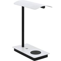 LED-Pöytävalaisin Eglo Arenaza, valkoinen/musta, himmennin, langaton latausalusta