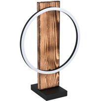 LED-Pöytävalaisin Eglo Boyal, 42,5cm, tummanruskea puu