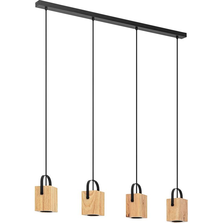 LED Riippuvalaisin Eglo Ayles 4 osainen 93x8 5cm puu musta
