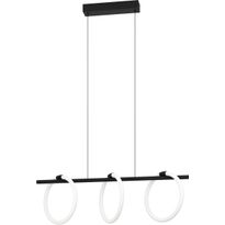 LED-Riippuvalaisin Eglo Caranacoa, 3-osainen, 78x23cm, musta/valkoinen