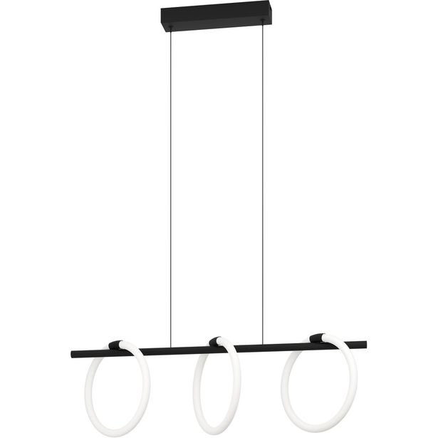 LED Riippuvalaisin Eglo Caranacoa 3 osainen 78x23cm musta valkoinen