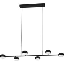 LED-Riippuvalaisin Eglo Clavellina, 6-osainen, 120x40cm, musta/valkoinen