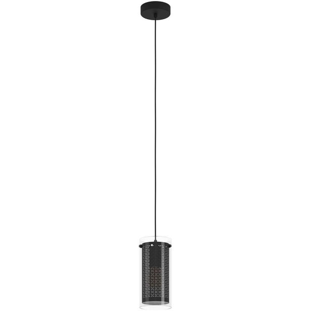 LED Riippuvalaisin Eglo Pinto textil 1 10W Ø12cm musta 