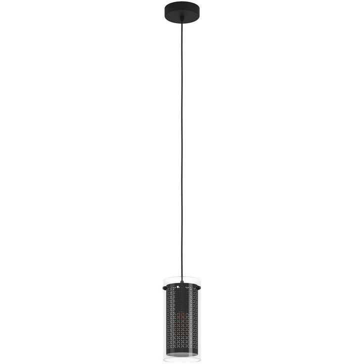 LED Riippuvalaisin Eglo Pinto textil 1 10W Ø12cm musta 