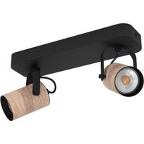 LED-Spottivalaisin Eglo Cayuca, 2-osainen, 28x10cm, musta/puu
