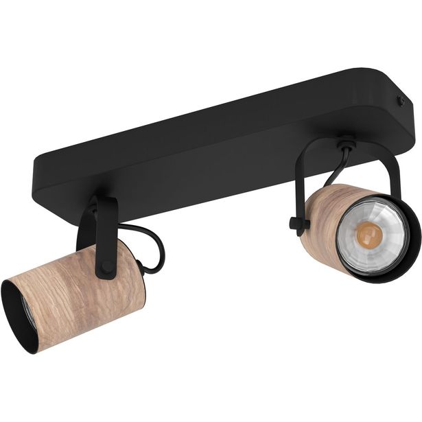 LED Spottivalaisin Eglo Cayuca 2 osainen 28x10cm musta puu