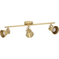 LED-Spottivalaisin Eglo Seras, 3-osainen, 59,5x6,5cm, harjattu messinki/kulta, Verkkokaupan poistotuote