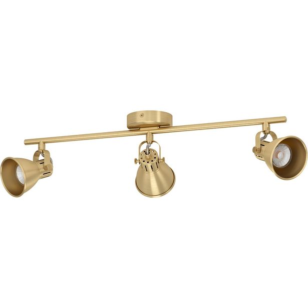 LED Spottivalaisin Eglo Seras 3 osainen 59 5x6 5cm harjattu messinki kulta