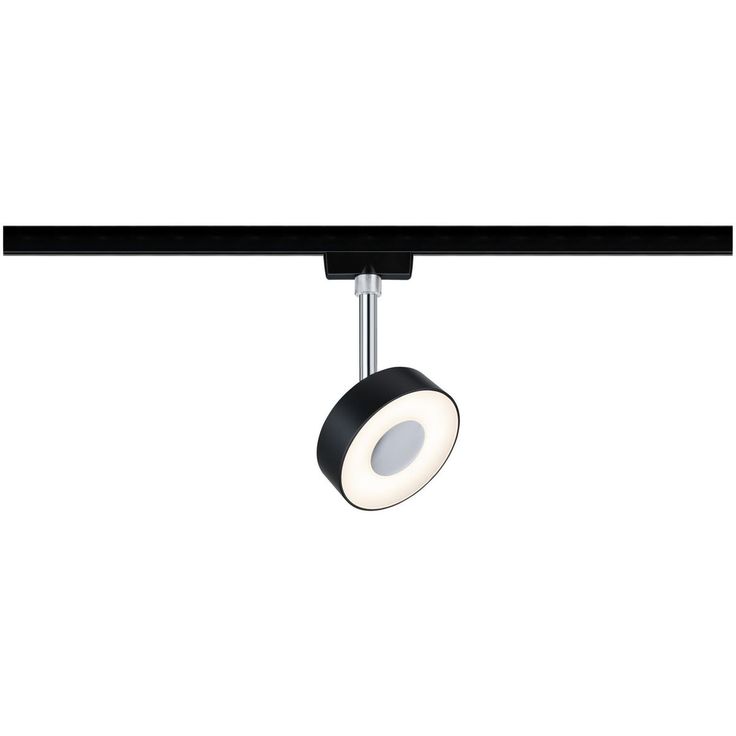 LED-Spottivalaisin kiskoon Paulmann URail Circle 147mm 2700K himmennettävä mattamusta/kromi