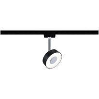 LED-Spottivalaisin kiskoon Paulmann URail Circle, 147mm, 4000K, himmennettävä, mattamusta/kromi