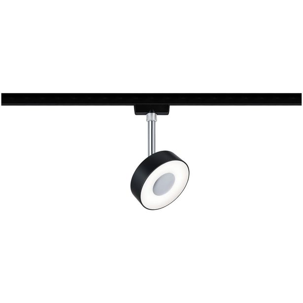 LED-Spottivalaisin kiskoon Paulmann URail Circle 147mm 4000K himmennettävä mattamusta/kromi
